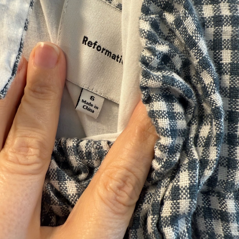 Reformation Balia Linen Dress in Slate - Picture 4 of 4